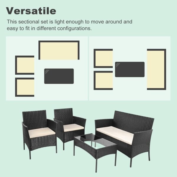 bigzzia Rattan Garden Furniture Set