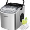 EUHOMY Ice Maker Machine Countertop Ice Cube Maker with Portable Handle