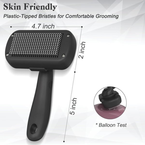 Dipoo Self Cleaning Shedding Brush - Skin Friendly Grooming Tool for Dogs, Cats