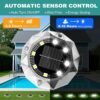 10 Pack Solar Ground Lights Outdoor, IP65 Waterproof Diamond LED Garden Lights