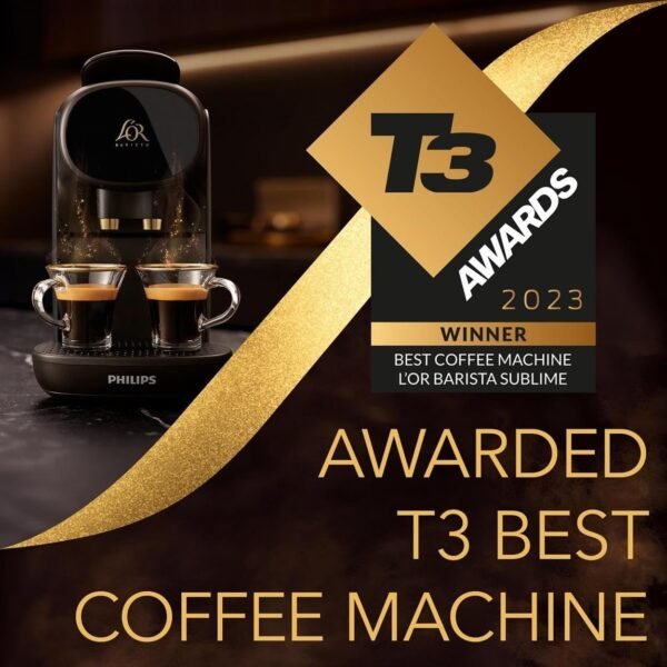 Philips L'OR Barista Sublime Capsule Coffee Machine, Double Shot, 1 or 2 Cups, Full Coffee Menu, Black (LM9012/60)