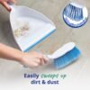 Spontex Dustpan & Brush Set | Large Capacity Dustpan | Durable Bristles & Easy-Sweep Rubber Blade | Compact Storage | Lightweight Design
