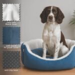 Dream Paws Scalloped Dog Bed – Blue (Small) - Image 3