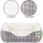 Sweet Dream Heritage Plaid Pattern Dog Bed – Light Grey - Medium - 58x48x20 - Image 2
