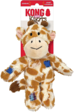 KONG Wild Knots Giraffe Dog Toy – Plush Squeaker with Rope (M/L)
