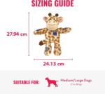 KONG Wild Knots Giraffe Dog Toy – Plush Squeaker with Rope (M/L) - Image 3