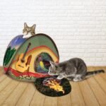 KONG PlaySpaces Glamping Cat Tent Pop Up Cat Toy with Catnip Interactive Hideaway