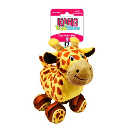 KONG Tennishoes Giraffe Dog Toy with Squeaker