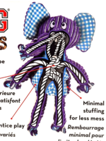 KONG Floppy Knots Large Elephant Dog Toy - Rope Plush Squeaky Dog Toy - Image 3