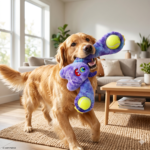 KONG Monsters Woozles Dog Toy With Dual Tennis Ball Squeaker + Interactive Plush Fetch - Image 4