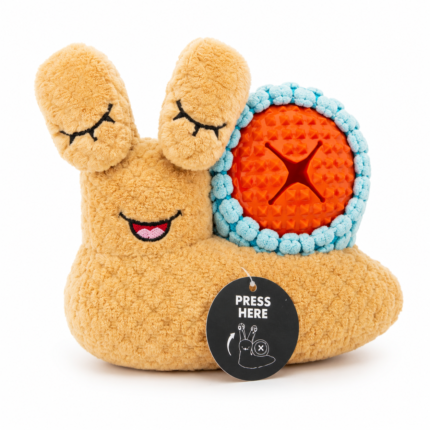 M-PETS Interactive Snail Dog Toy – Treat Hiding Toy with 2 Squeakers & Pop-Up Eyes